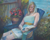 WOMAN WAITING IN GARDEN