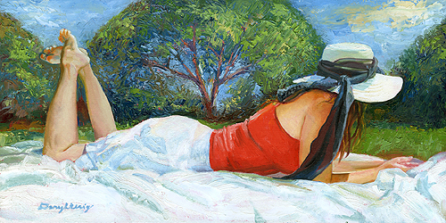 kck back oil painting by daryl urig